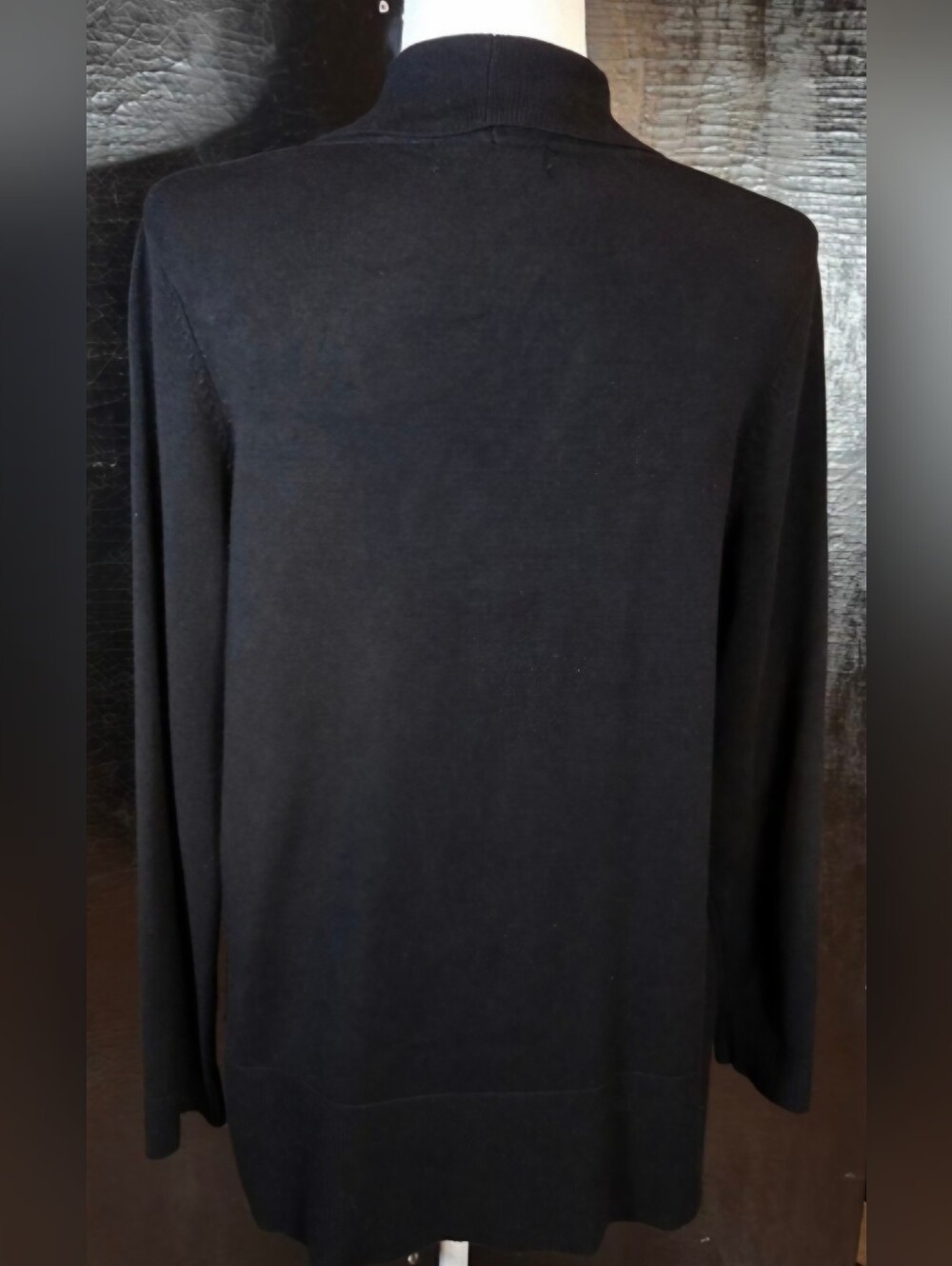 Verve Ami Black Open Front Cardigan Sweater Medium - Picture 6 of 10